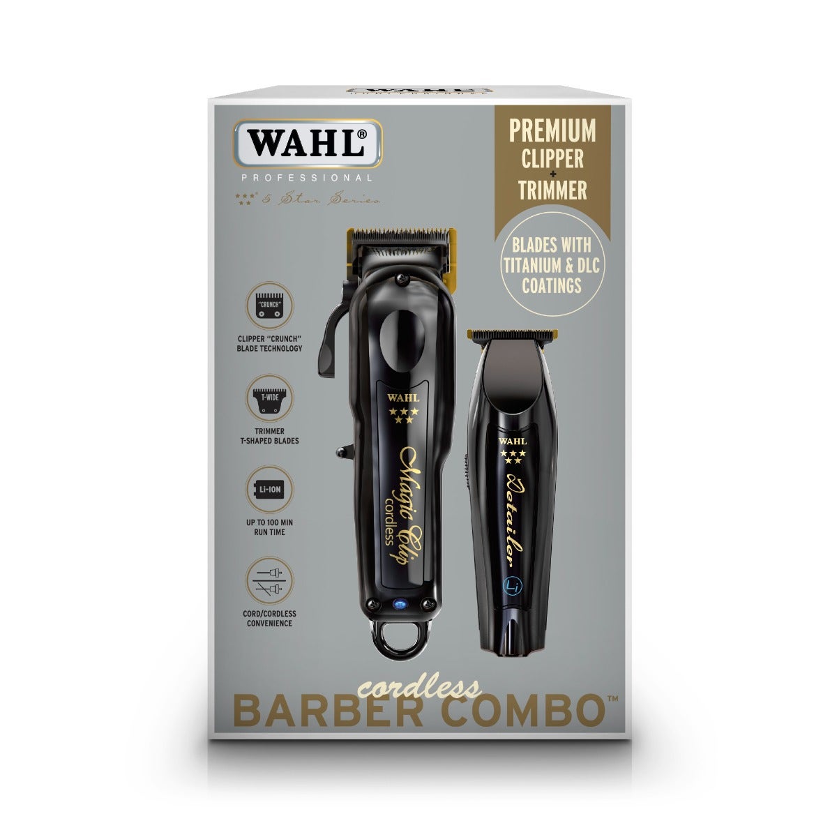 5 Star Black Magic Clip & Black Detailer Li Combo - Wahl AU